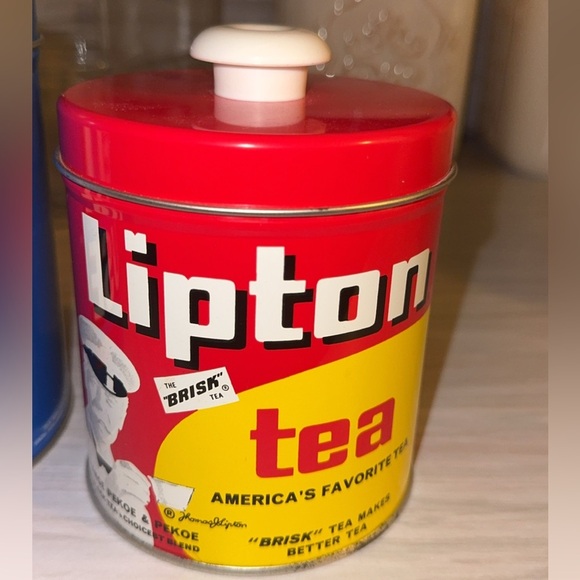 VTG J.L. Clark Metal Tin Canister Set Pillsbury, Domino, Maxwell, Lipton w/ lids - Picture 5 of 5